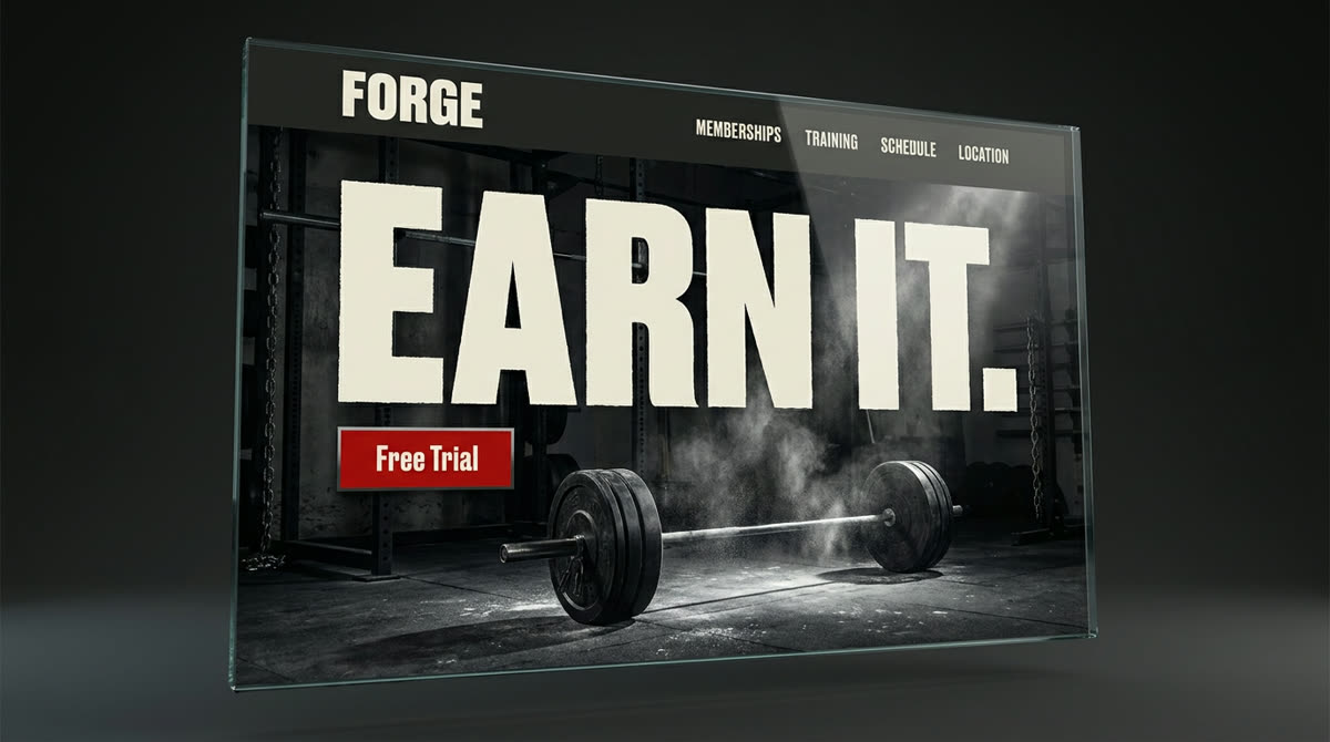 Gym website concept — free-trial-focused hero design